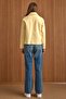 Zipper Closure Oversized Short Coat Yellow 3157 - 7