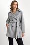Oversize Short Coat with Epaulet Detail Light Gray 3149 - 4
