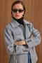 Shirt Collar Belt Detail Oversized Short Coat Light Gray 3155 - 3