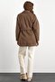 Epaulette Detailed Oversize Short Coat Mink 3149 - 7