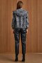 Hooded Buy Elasticated Oversized Leopard Patterned Short Coat Gray 3162-L - 7
