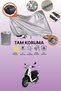 Gray Tail Bag and Lock Compatible Mondial 50 Revival Compatible Motorcycle Tarpaulin