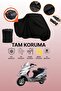 Black Rear Bag Compatible Bisan Pacific 125 Compatible Motorcycle Tarpaulin, Protective Cover