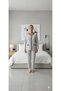 New Product... Winter Cotton Double-Layered Sha Fleece-Lined Umaş Wide Cut Open Front Gray Mother Pajama Set