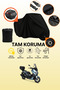 Black Lock and Tail Bag Compatible Rks Grace 202 Pro Compatible Motorcycle Tarpaulin, Protective Cover