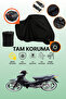 Black Lock and Tail Bag Compatible Kuba Kb100-6 Compatible Motorcycle Tarpaulin, Protective Cover