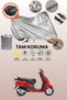 Gray Lock and Tail Bag Compatible Hero Duet Lx 110 Compatible Motorcycle Tarpaulin, Protection Cover