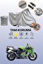 Grey Lock Compatible Kawasaki Zx-7 R Compatible Motorcycle Tarpaulin, Protective Cover