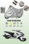 Gray Rks Pesaro 125 Compatible Motorcycle Tarpaulin, Protective Cover, Motor Tarpaulin