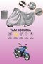Gray Bajaj Discover 150 S Compatible Motorcycle Cover, Protective Cover, Motorbike Cover