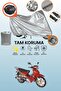 Gray Lock and Tail Bag Compatible Bisan Roadstar Cub Compatible Motorcycle Tarpaulin, Protective Cover