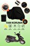 Black Lock and Tail Bag Compatible Bisan Troy 100 Compatible Motorcycle Tarpaulin, Protective Cover