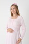 Women's Pink Design Winter Full Length Maternity Nightgown Nightdress Set of 2 - 6