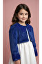 PLUSH COLLAR ROSE PATTERNED GIRL BOLERO - 2