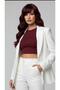 Wavy Riveted Fiber Synthetic Medium Wig - Red Brown - 2