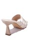 Dza07-1125031 Gold Satin Stone Evening Dress Heeled Women's Slippers - 4