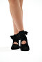 M'Tutu Women's Black Lace Non-Slip Sole Pilates Yoga and Exercise Socks - 4