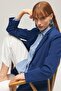 Navy Blue Button Detailed Business Jacket - 5