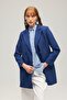 Navy Blue Button Detailed Business Jacket - 2