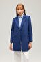 Navy Blue Button Detailed Business Jacket - 3