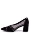 Dza07-2682009 Black Suede Classic Heeled Women's Shoes - 3