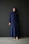 Women's Shirt Collar Lace-Up Seersucker Textured Two-Piece Set Long Sleeve Flared Skirt Combination - 3