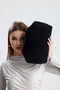 Heybes Women's Black Suede Clutch Handbag - 2