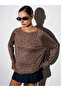 10666 bicycle collar leopard print knit sweater - mink - 5