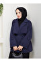 Button Detailed Belted Oversized Trench Coat Rc853107 - 6
