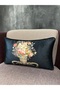 Silk Velvet Damask Black Pattern 30x50cm Throw Pillow Cover - 4