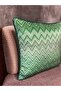 Imported Silk Velvet Chevron Pattern Throw Pillow Cover 43X43Cm (Double-Sided Pattern) - 5