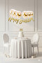 Gold Confetti Transparent Balloon Happy Birthday Calligraphy Writing