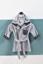100% Cotton Elephant Pattern Embroidered Children's Bathrobe for Men