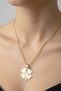 Steel 22K Evil Eye Clover Women's Necklace 60 cm |   Gold Color Non Tarnish Women Jewelry Steel Necklace - 4