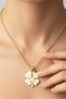 Steel 22K Evil Eye Clover Women's Necklace 60 cm |   Gold Color Non Tarnish Women Jewelry Steel Necklace - 5