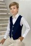 Boy 3-14 Years Old Sports Vest Set Suit with Jacket 20267 Beige - 7