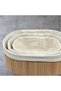 3-Piece Oval Bamboo Organizer Organizer Storage Box Basket - 2