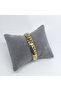 Unisex Gold Color Wide Form Bracelet with Stripe Detail – Adjustable Rope Model