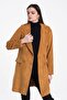 Women's Mustard Velvet Double Breasted Long Jacket 70573 - 5