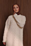 Women's Oversized Hair Braid Pattern Trouser Hijab Knitwear Set 1135 - 5