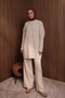 Women's Oversized Hair Braid Pattern Trouser Hijab Knitwear Set 1135 - 6