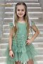 Erkut Evening Dresses Low Sleeve Buckle Front Short Back Long Evening Dress 660 Green - 4