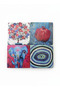 Natural Stone Coasters Set of 4 10X10X1 cm Evil Eye Blessing Tree Pomegranate Elephant Themed - 5