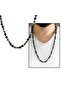 Men's Macrame Braided Onyx-Green White Agate Combination Natural Stone Necklace