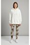 Women's Loose Fit Backless Printed Oversized Hoody Sweatshirt - Modal Winter Hooded - 6