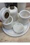 100% Natural Marble 7 Piece Bathroom Set – Polished Marble / Antique Silver Varnished Accessories - 7
