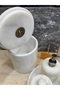 100% Natural Marble 7 Piece Bathroom Set – Polished Marble / Antique Silver Varnished Accessories - 8