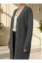 Long Knitwear Winter Plus Size Mother Cardigan / Anthracite - 2