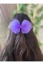 Premium Series Latest Trend Violet Purple Bow Buckle, Handmade Organza Ribbon Children's Dart Bow Buckle - 2