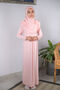 Practical One-Piece Children's Prayer Dress with Headscarf 8-12 Years Old - Powder